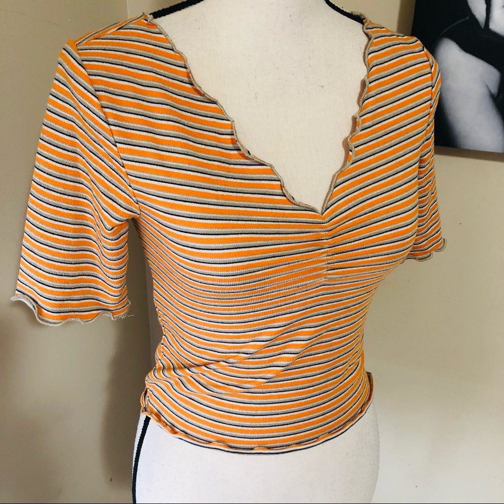 NWT Topshop Cropped Striped Top